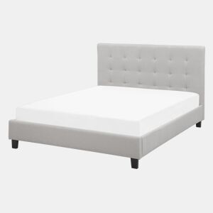Cama Tecido LA ROCHELLE 140 x 200 cm Cinzento claro