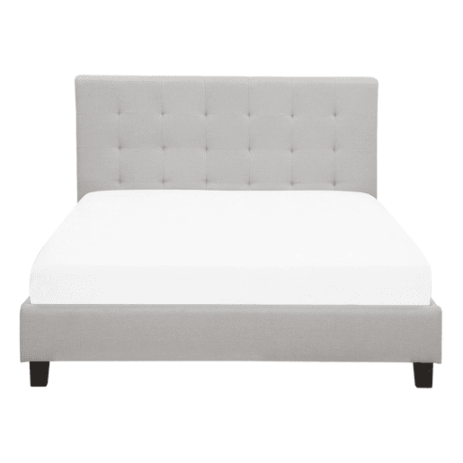 Cama Tecido LA ROCHELLE 140 x 200 cm Cinzento claro