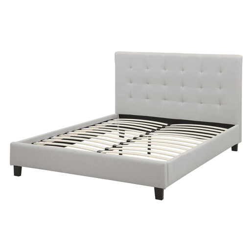 Cama Tecido LA ROCHELLE 140 x 200 cm Cinzento claro