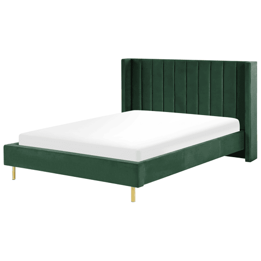 Cama Veludo VILLETTE 160 x 200 cm Verde escuro