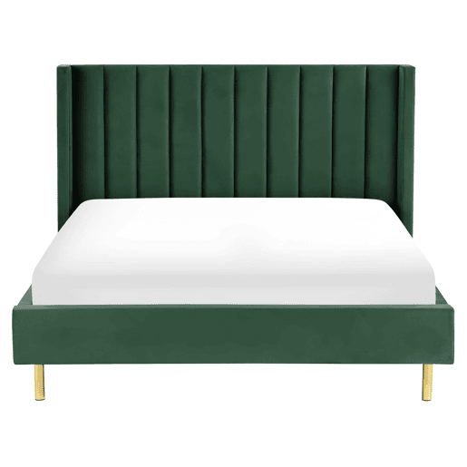 Cama Veludo VILLETTE 160 x 200 cm Verde escuro
