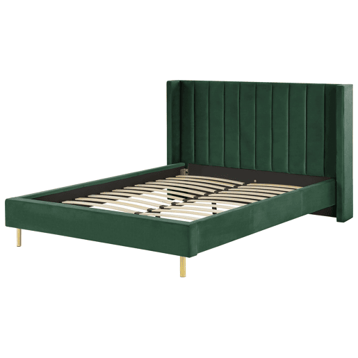 Cama Veludo VILLETTE 160 x 200 cm Verde escuro