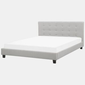 Cama Tecido LA ROCHELLE 180 x 200 cm Cinzento claro