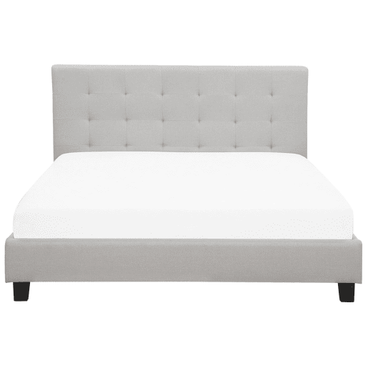 Cama Tecido LA ROCHELLE 180 x 200 cm Cinzento claro