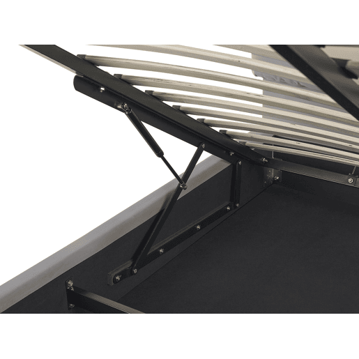 Cama baú Veludo BATILLY 160 x 200 cm Cinzento claro