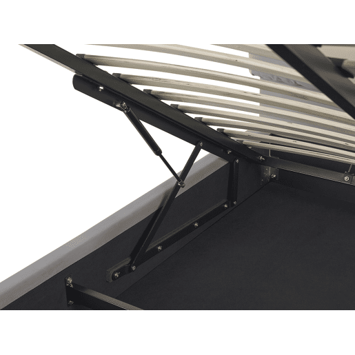 Cama baú Veludo BATILLY 180 x 200 cm Cinzento claro