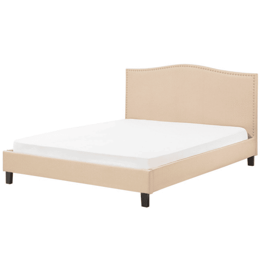 Cama Tecido MONTPELLIER 180 x 200 cm Creme