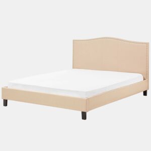 Cama Tecido MONTPELLIER 180 x 200 cm Creme