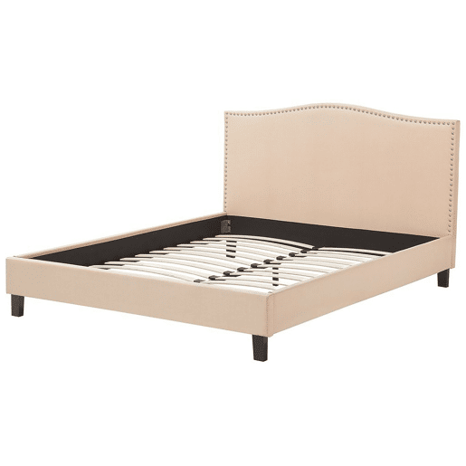 Cama Tecido MONTPELLIER 180 x 200 cm Creme