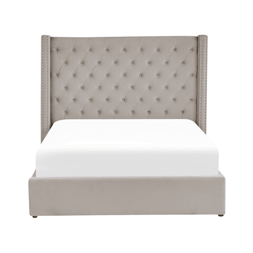 Cama baú Veludo LUBBON 140 x 200 cm Cinzento claro