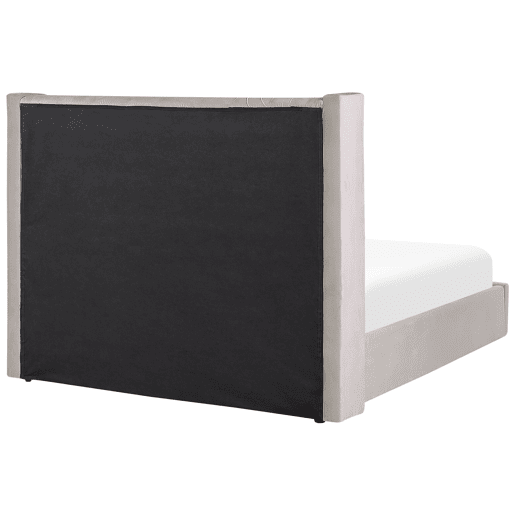 Cama baú Veludo LUBBON 140 x 200 cm Cinzento claro