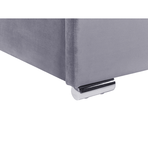 Cama baú Veludo ROUEN 140 x 200 cm Cinzento escuro