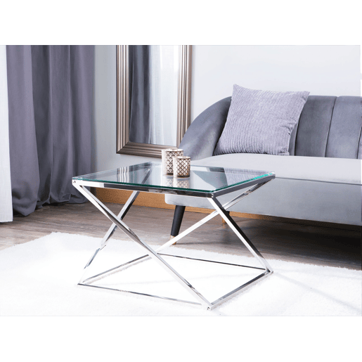Mesa de centro BEVERLY Vidro Prateado Mesa de centro BEVERLY Vidro Prateado