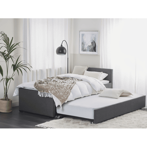 Cama gavetão Tecido MARMANDE 90 x 200 cm Cinzento escuro