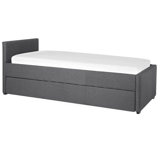 Cama gavetão Tecido MARMANDE 90 x 200 cm Cinzento escuro