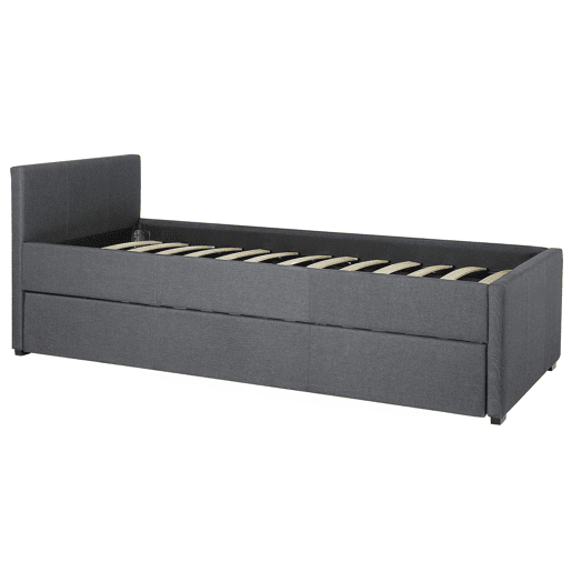 Cama gavetão Tecido MARMANDE 90 x 200 cm Cinzento escuro