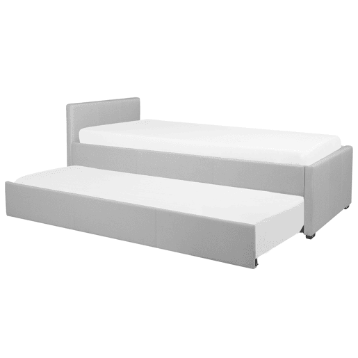 Cama gavetão Tecido MARMANDE 90 x 200 cm Cinzento claro