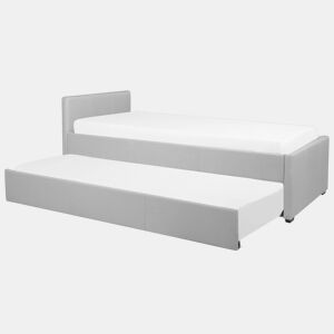 Cama gavetão Tecido MARMANDE 90 x 200 cm Cinzento claro