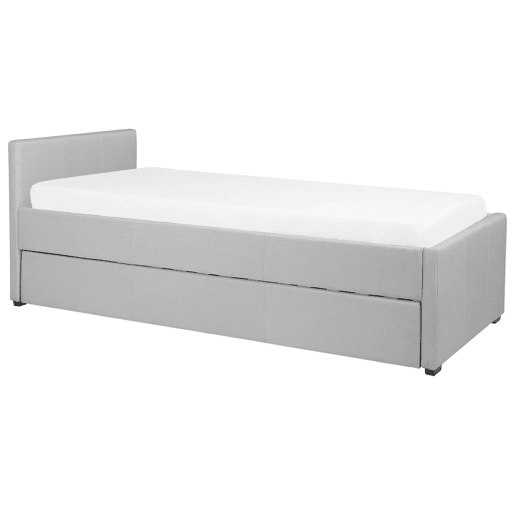 Cama gavetão Tecido MARMANDE 90 x 200 cm Cinzento claro