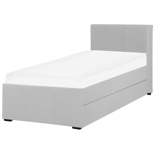 Cama gavetão Tecido MARMANDE 90 x 200 cm Cinzento claro