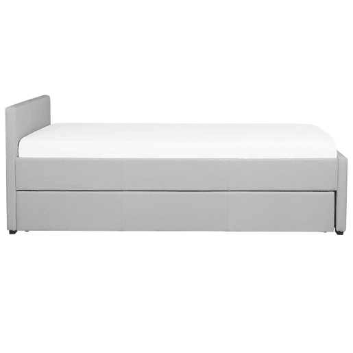 Cama gavetão Tecido MARMANDE 90 x 200 cm Cinzento claro