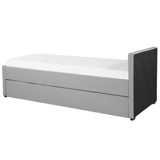 Cama gavetão Tecido MARMANDE 90 x 200 cm Cinzento claro