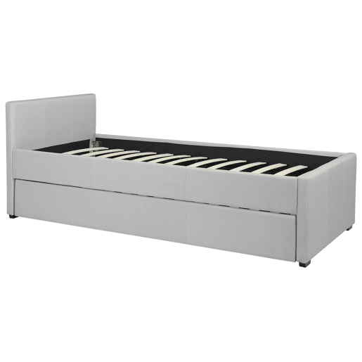 Cama gavetão Tecido MARMANDE 90 x 200 cm Cinzento claro