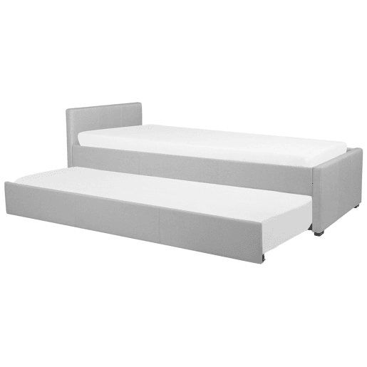 Cama gavetão Tecido MARMANDE 80 x 200 cm Cinzento claro