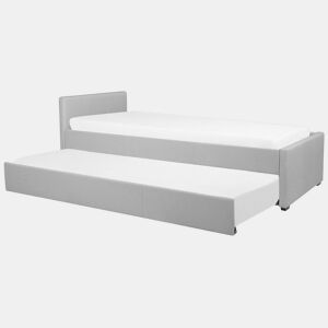 Cama gavetão Tecido MARMANDE 80 x 200 cm Cinzento claro