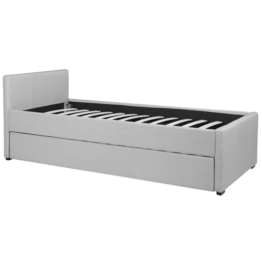 Cama gavetão Tecido MARMANDE 80 x 200 cm Cinzento claro