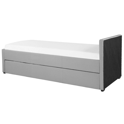 Cama gavetão Tecido MARMANDE 80 x 200 cm Cinzento claro