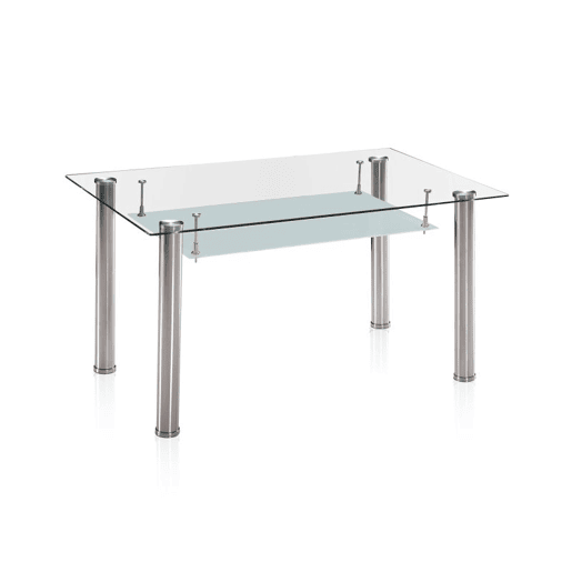 Mesa de jantar Tyra Vidro - Cromado 140 x 75 x 80 cm