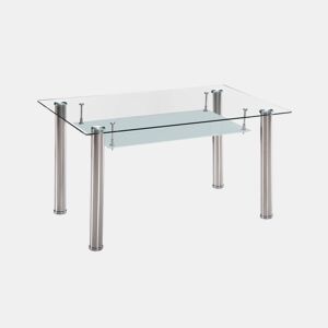 Mesa de jantar Tyra Vidro - Cromado 140 x 75 x 80 cm