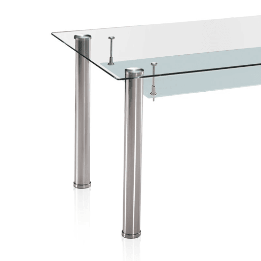 Mesa de jantar Tyra Vidro - Cromado 140 x 75 x 80 cm