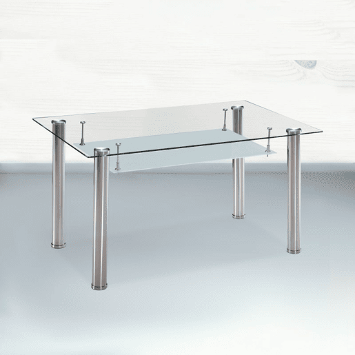 Mesa de jantar Tyra Vidro - Cromado 140 x 75 x 80 cm