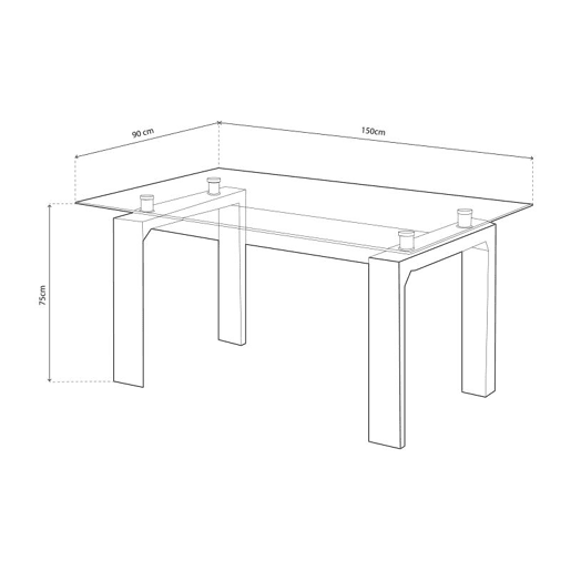 Mesa de jantar Lou Cambria 150 x 75 x 90 cm