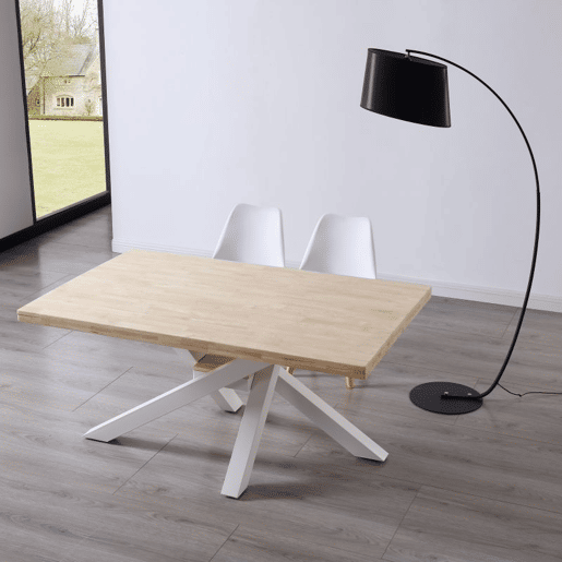 Mesa de jantar Xena 160 Carvalho - Branco 160 x 76 x 100 cm Mesa de jantar Xena 160 Carvalho - Branco 160 x 76 x 100 cm