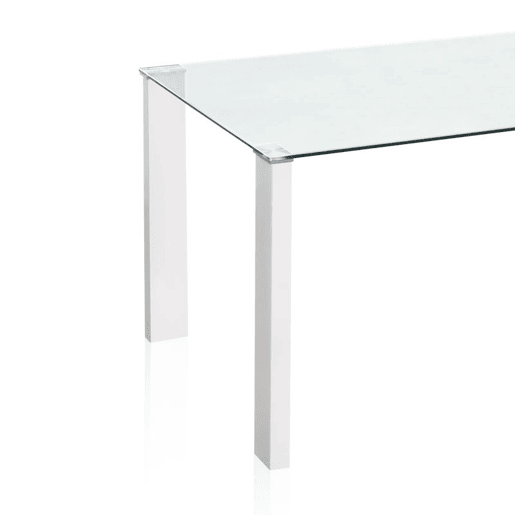 Mesa de jantar Valya Vidro - Branco 150 x 75 x 90 cm