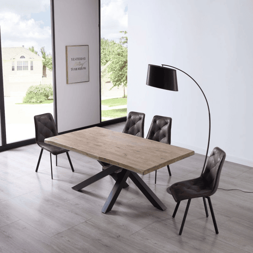 Mesa de jantar Xena Fit 180 Carvalho Mel - Preto 180 x 76 x 100 cm