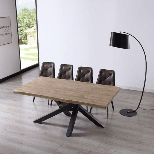 Mesa de jantar Xena Fit 180 Carvalho Mel - Preto 180 x 76 x 100 cm