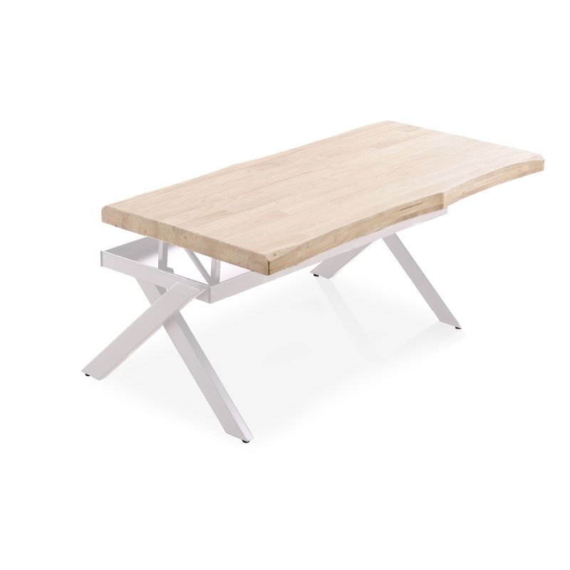 Mesa de centro elevable xena fit roble - blanco 120 x 62 x cm