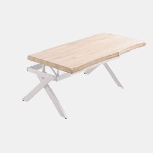 Mesa de centro elevatória Xena Fit Carvalho - Branco 120 x 62 x 60 cm