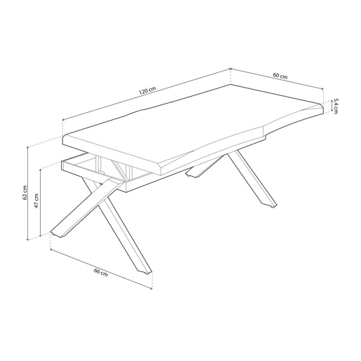 Mesa de centro elevatória Xena Fit Carvalho - Branco 120 x 62 x 60 cm