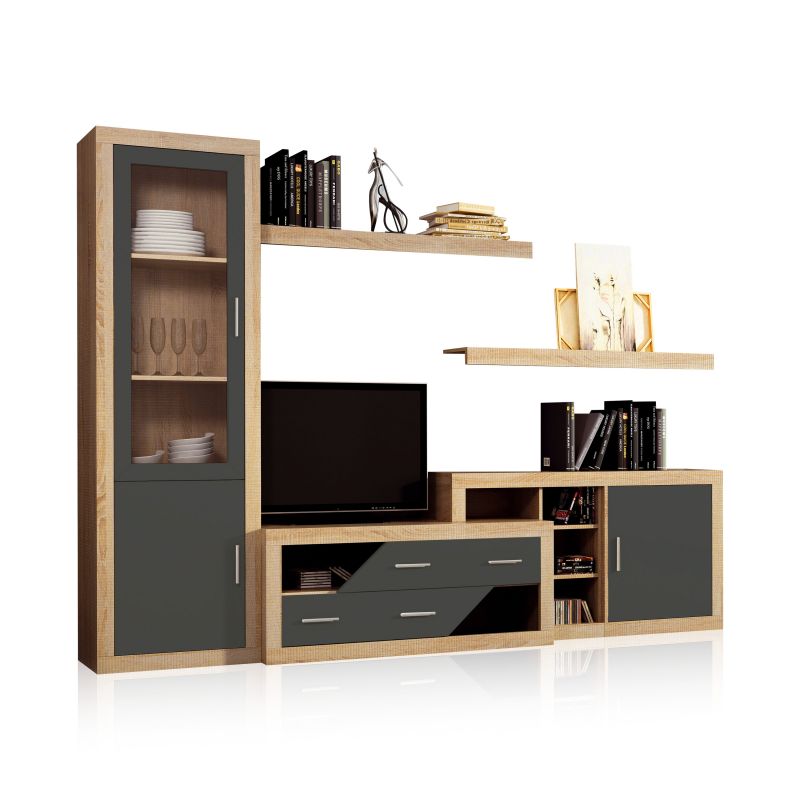 Salón nuka v6 cambria - grafito 280 x 193,2 x 34,6 cm