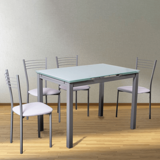 Mesa de cozinha extensível Chef Cinzento - Branco 170 x 75 x 70 cm
