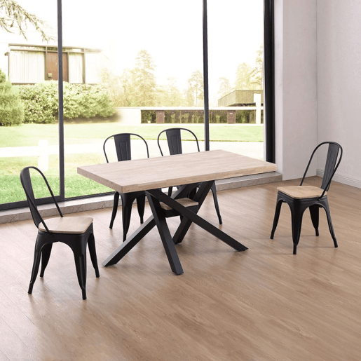 Mesa de jantar Xena 140 Preto - Carvalho 140cm x 76 x 80 cm