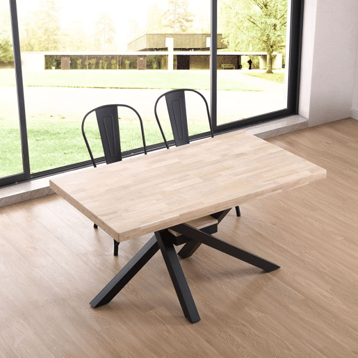 Mesa de jantar Xena 140 Preto - Carvalho 140cm x 76 x 80 cm