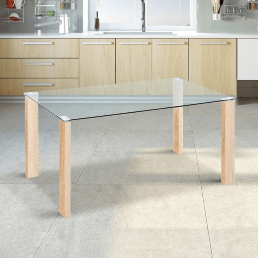 Mesa de jantar Valya Cristal - Cambria 150 x 75 x 90 cm