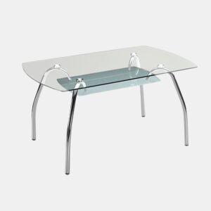 Mesa de jantar Ove Vidro - Cromado 150cm x 75 x 90 cm