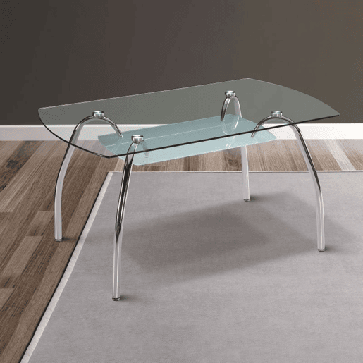 Mesa de jantar Ove Vidro - Cromado 150cm x 75 x 90 cm